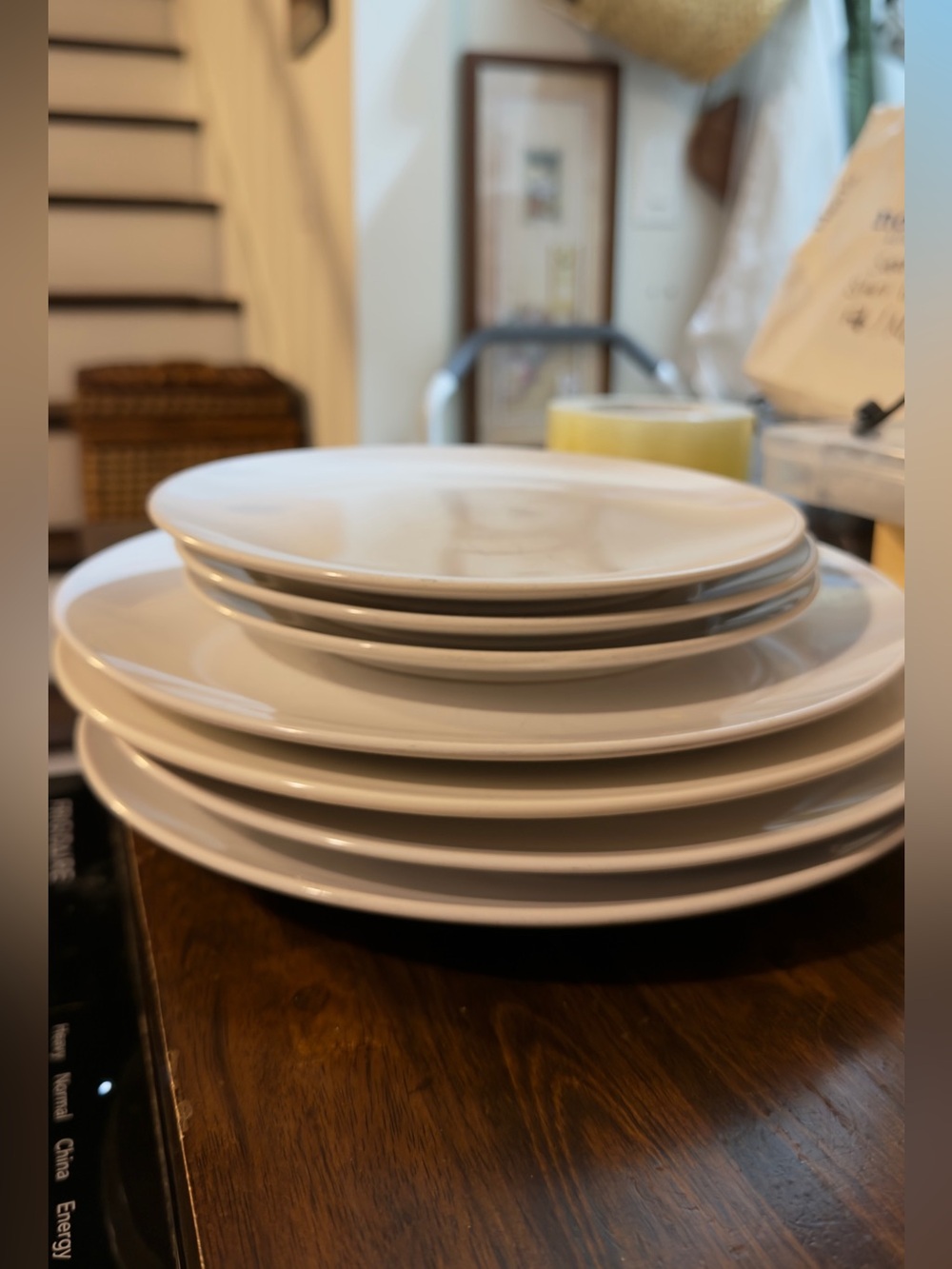 White Ceramic Plate Set - 4 Dinner, 3 Salad/Side Plates IKEA/Royal Norfolk